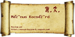 Mónus Kocsárd névjegykártya